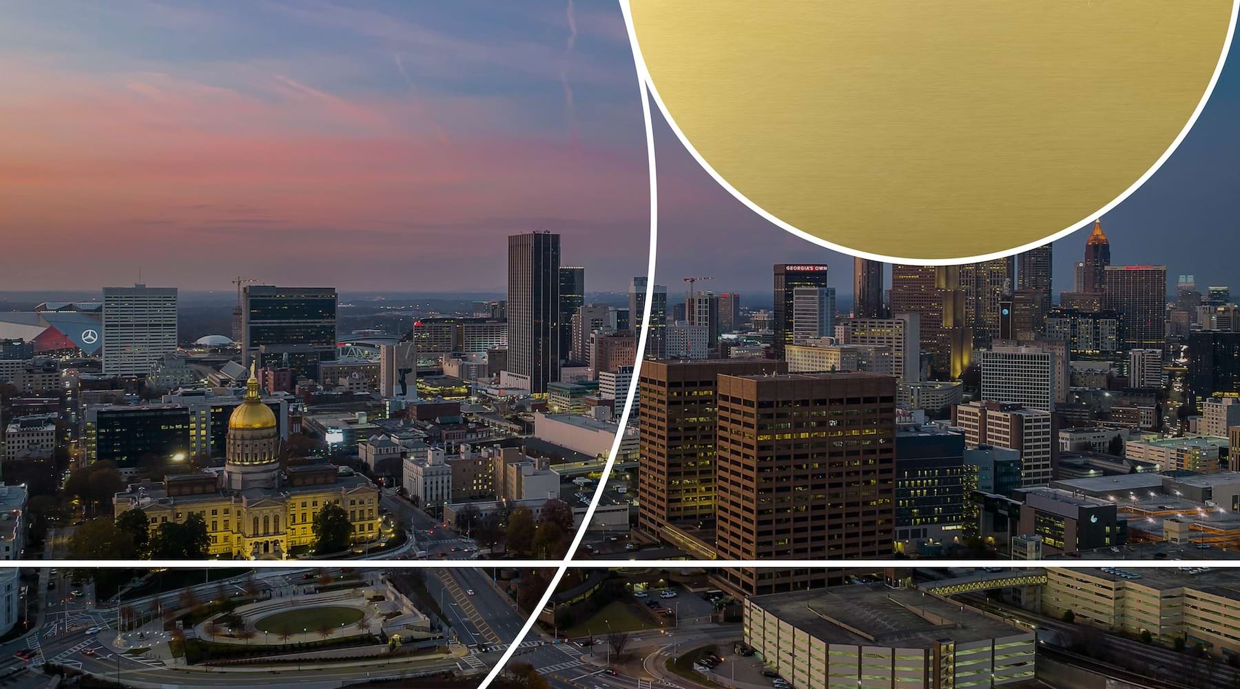 EXPLORE THE NEIGHBORHOOD exterior view of city with design and colors