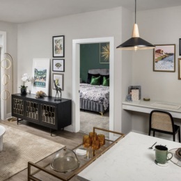 Resident lounge at Broadstone 2Thirty apartments in Atlanta, GA, featuring counter seating and modern decor.